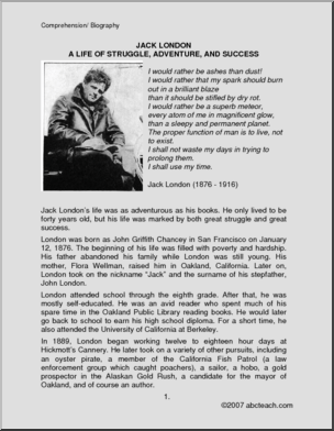 Biography: Jack London (upper elem/middle)