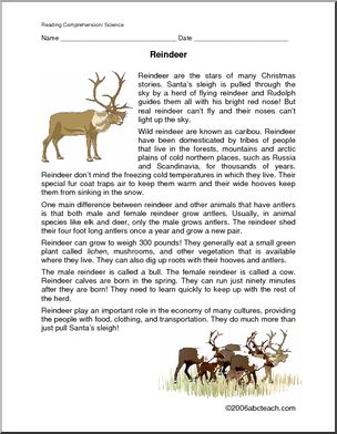 Comprehension: Reindeer (upper elem/ middle)
