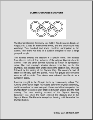 Comprehension: 2016 Summer Olympics – Opening Ceremony