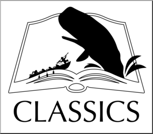 Clip Art: Reading Icon: Classics B&W