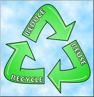 Clip Art: Reduce, Reuse, Recycle Logo 1 Color 1