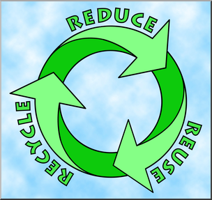 Clip Art: Reduce, Reuse, Recycle Logo 2 Color 1