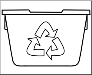 Clip Art: Signs: Trash Receptacle (coloring page) – Abcteach