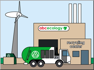 Clip Art: Buildings: Recycling Center Color – Abcteach