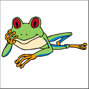 Clip Art: Cartoon Red Eyed Tree Frog Color