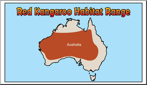 Clip Art: Habitat Map: Red Kangaroo Color