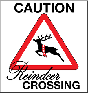 Clip Art: Reindeer Crossing Color – Abcteach