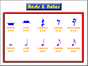 Clip Art: Music Notation: Rests Color