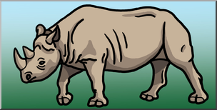 Clip Art: Rhinoceros Color 1