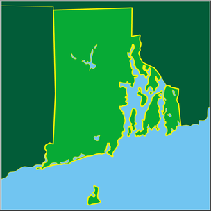 Clip Art: US State Maps: Rhode Island Color
