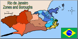 Clip Art: Rio Zones & Boroughs Map – Blank (Color)