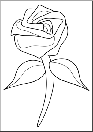 Clip Art: Rose 6 B&W