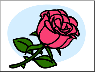 Clip Art: Basic Words: Rose Color Unlabeled