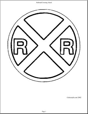 Sign: Railroad Crossing Ahead – Abcteach