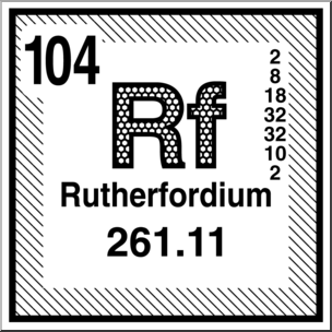 Clip Art: Elements: Rutherfordium B&W