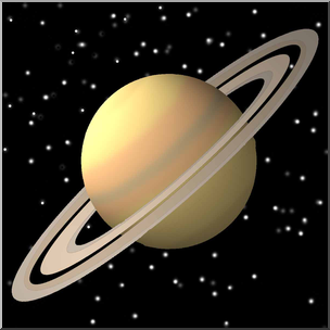 Clip Art: Planets: Saturn 3D Color