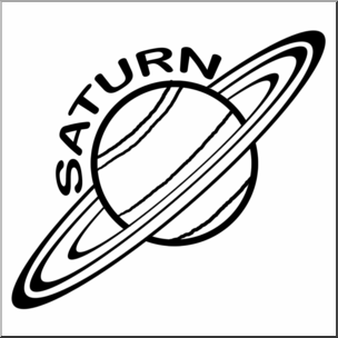Clip Art: Planets: Saturn B&W