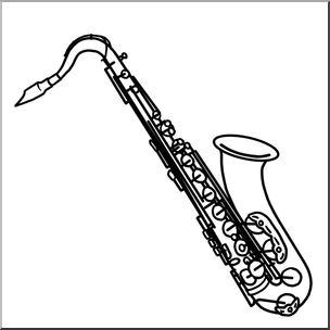 Clip Art: Saxophone B&W – Abcteach