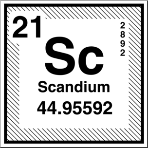 Clip Art: Elements: Scandium B&W