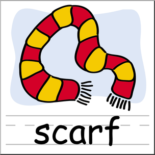 Clip Art: Basic Words: Scarf Color Labeled
