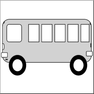 Clip Art: Basic Shapes: School Bus Grayscale