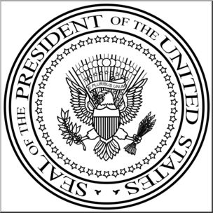 Clip Art: Seal of the President of the United States B&W – Abcteach