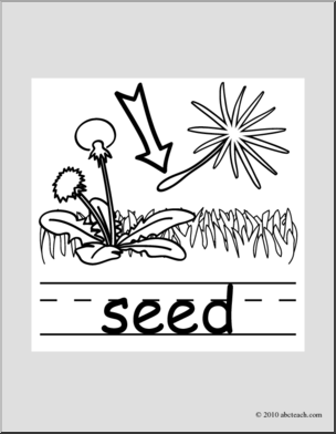 Clip Art: Basic Words: Seed B&W (poster)