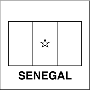 Clip Art: Flags: Senegal B&W