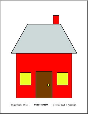 House (color) easy Shape Puzzle