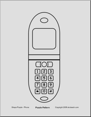 Cell Phone (b/w) Shape Puzzle