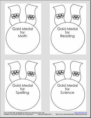 Olympic Medals for Classroom Olympics
