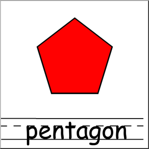 Clip Art: Shapes: Pentagon Color Labeled – Abcteach