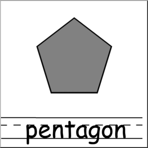 Clip Art: Shapes: Pentagon Grayscale Labeled – Abcteach