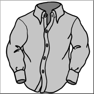 Clip Art: Shirt 2 Grayscale