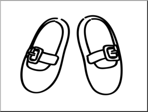 Clip Art: Basic Words: Shoes B&W Unlabeled