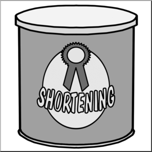 Clip Art: Food Containers: Shortening Can Grayscale