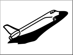 Clip Art: Basic Words: Shuttle B&W Unlabeled