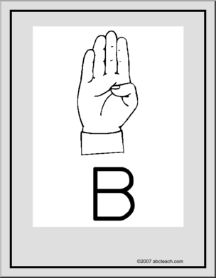 Poster: ASL Letter B – Abcteach