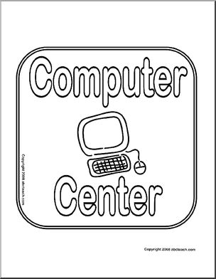 Center Sign: Computer Center (b/w)