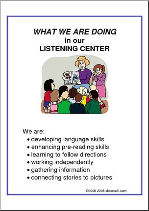 What We Are Doing Sign: Listening Center