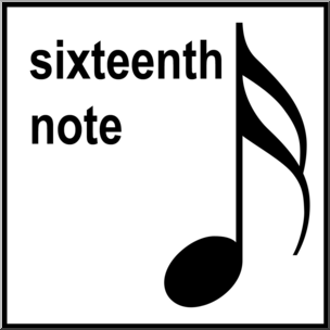 Clip Art: Music Notation: Sixteenth Note Color – Abcteach