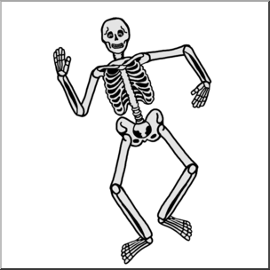 Clip Art: Dancing Skeleton Grayscale