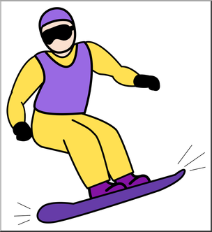 Clip Art: Snowboarding Color 2 – Abcteach