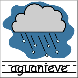 Clip Art: Weather Icons Spanish: Aguanieve Color