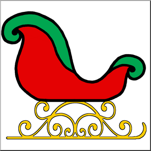 Clip Art: Sleigh Color – Abcteach