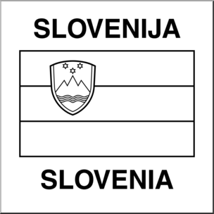 Clip Art: Flags: Slovenia B&W