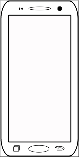 Clip Art: Smart Phone Blank (B&W)