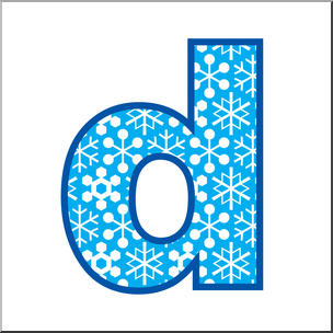 blue lowercase letter d