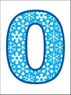 Clip Art: Number Set 5: Snowflakes 00 Color
