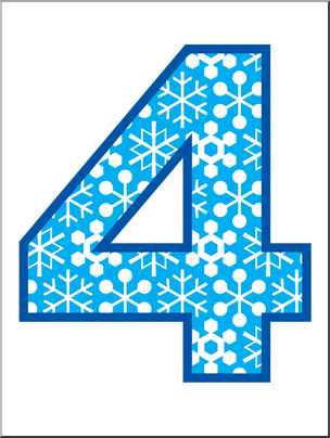 Clip Art: Number Set 5: Snowflakes 04 Color